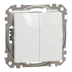 Вимикач 2-клавішний. внутрішній. прохідний "Sedna Design" Білий