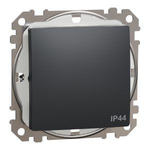 Вимикач 1-клавішний. внутрішній. IP44 "Sedna Design" Чорний