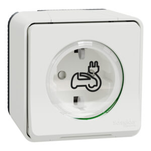 Розетка 1-а З/К зовн. зі шторками IP55 для електромобіля "MUREVA S" біла