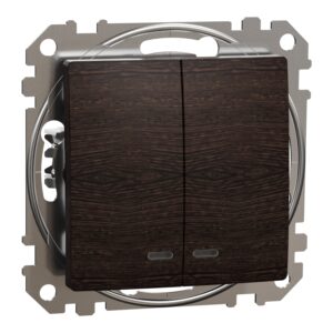 Вимикач 2-клавішний. внутрішній. з підсвіткою "Sedna Elements" Венге
