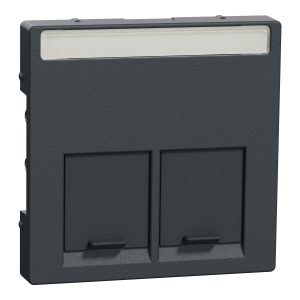 Накладка пилозахисна штекерна та підпружинена 2хRJ45 SysM aнтрацит