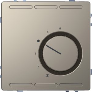 Регулятор температури в приміщенні з перемикачем контактним на два напрямки та центральною платою 230В, "D-Life" нікель