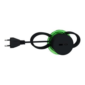 Розетковий блок вбудований у стіл USB тип А + тип С антрацит (C3)