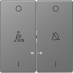 Клавіша вимикача 2-клавішна. led дзвінка/повідомлення. нерж. "D-Life" сталь (C3)