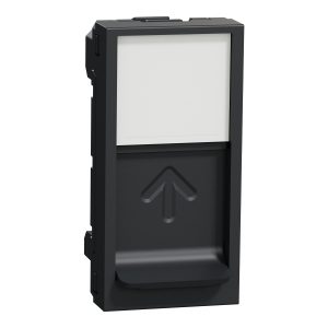 Лицьова панель розетки RJ45 Keystone/Systimax 1 модулі "UNICA NEW" антрацит (C3)