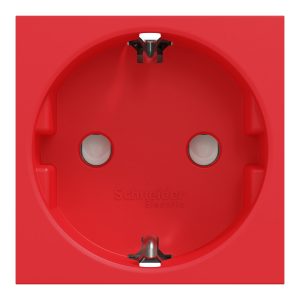 Розетка з заземленням з шторками 16а гвинтовий затиск червона (C3)