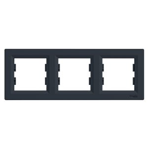 Рамка 3-х кратна "ASFORA" антрацит (C1)