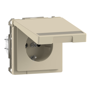 Розетка кришка з заземленням та штепселем монтажна маркіровка 16А SysD сахара