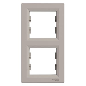 Рамка 2-х кратна вертикальна "ASFORA" бронза (C1)