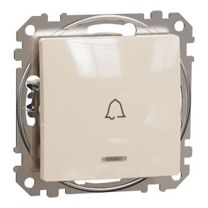 Кнопка "Дзвоник" внутрішня з синьою підсвіткою "Sedna Design" бежевий