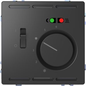 Терморегулятор теплої підлоги з перемикачем та центральною платою, 16A 230В, "D-Life" антрацит