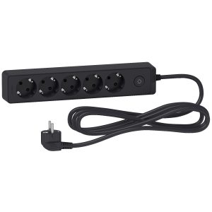 Подовжувач 5 гнізд 3м З/К "Unica Extend" чорний (C2)