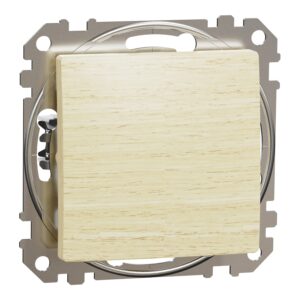 Вимикач 1-клавішний. внутрішній. кнопковий "Sedna Elements" Береза