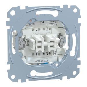 Механізм вимикача 2-клавішного внутрішнього з клемою для нейтралі "Merten"