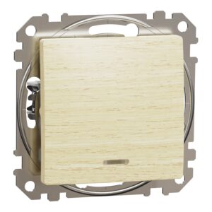 Перемикач 1-клавішний внутрішній з підсвіткою "Sedna Elements" Береза