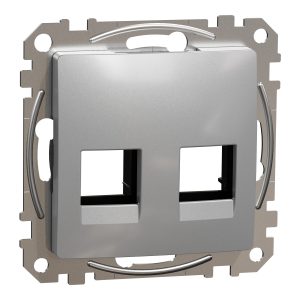 Панель розетки комп’ютерної подвійної RJ-45 (чорний) "Sedna Design" алюміній