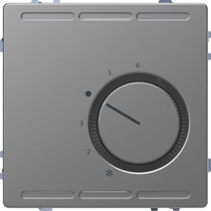 Регулятор температури в приміщенні з перемикачем контактним на два напрямки та центральною платою 24В, "D-Life" сталь