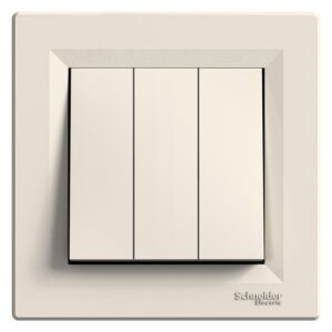 Вимикач 3-клавішний. внутрішній. "ASFORA" слонова кістка, (C2)