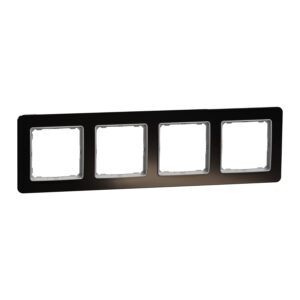Рамка 4-х кратна "Sedna Elements" Чорне скло