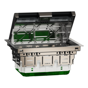 Підлоговий лючок, металевий, 8 модулів (L), Unica System+