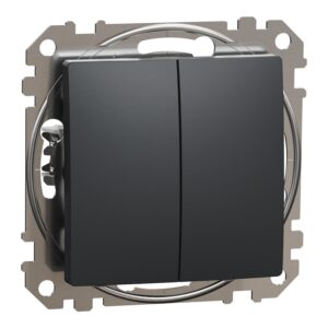 Вимикач 2-клавішний. внутрішній. "Sedna Design" Чорний
