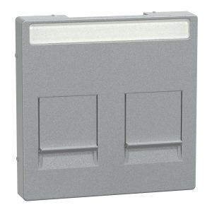 Накладка для 2 модулів,2 поста,колір алюміній. (MTN4564-0460)