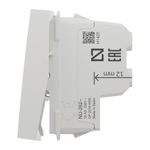 Вимикач двополюсний 16А 2 модуль. "UNICA NEW" білий (C3)