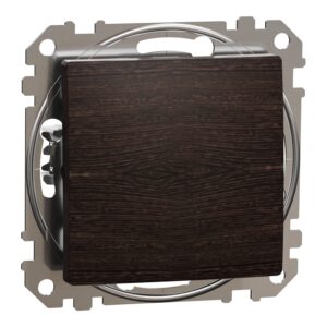 Вимикач 1-клавішний. внутрішній. кнопковий "Sedna Elements" Венге