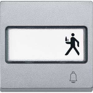 Накладка 1-клавішного вимикача з підсвіткою та написом "Дзв" SysM алюміній