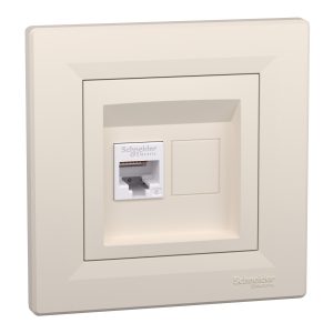 Розетка комп’ютерна RJ-45, внутрішня, категорія 6 UTP внутрішня, "ASFORA" слонова кістка (C3)