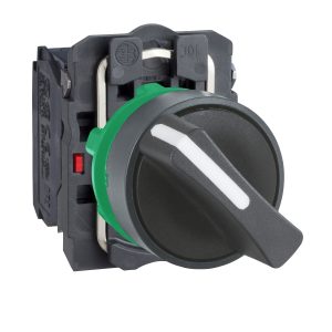 Перемикач 1-2 з фіксацією чорний 1НО+ 1НЗ (C3)