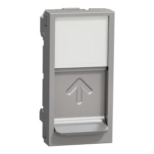 Лицьова панель розетки RJ45 Keystone/Systimax 1 модулі "UNICA NEW" алюміній (C3)