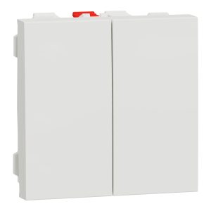 Вимикач 2-клавішний внутрішній. прохідний 2-модуль. "UNICA NEW" білий (C1)