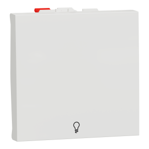 Вимикач 1-клавішний кнопковий з символом світло 10а, 2м білий (C3)