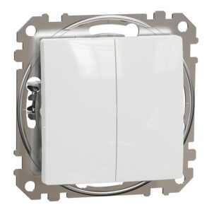 Вимикач 2-клавішний. внутрішній. "Sedna Design" Білий