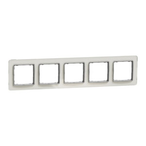 Рамка 5-ти кратна "Sedna Elements" Біле скло