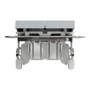 Кнопка 2-модулі 2-клавішна "ASFORA Schneider" сталь (C3)