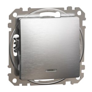 Вимикач 1-клавішний. внутрішній. з підсвіткою "Sedna Elements" Матовий алюміній