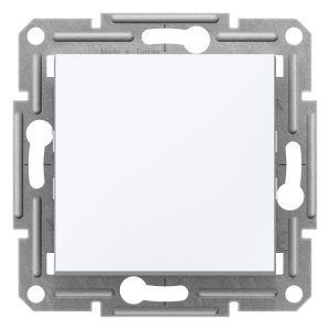 Вимикач 1-клавішний внутрішній. 2-полюсний. "ASFORA" білий без рамки