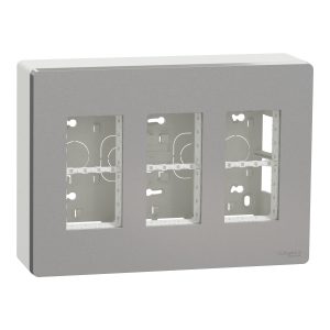 Блок unica system +відкритого встановлення. 3х2 алюміній  (C3)