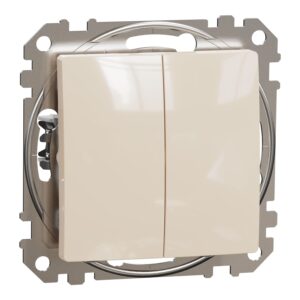 Вимикач 2-клавішний. внутрішній. "Sedna Design" Бежевий