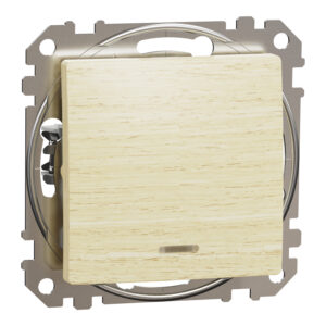 Вимикач 1-клавішний. внутрішній. з підсвіткою "Sedna Elements" Береза