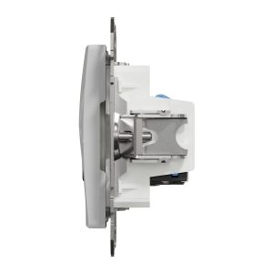 Розетка 1-а комп’ютерна + телефонна, внутрішня, RJ11+RJ45 категорія. 6 UTP алюміній Sedna Design & Elements