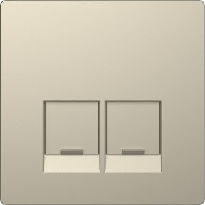 Панель розетки комп’ютерної подвійної RJ-45 внутрішня зі шторками "D-Life" сахара (C3)