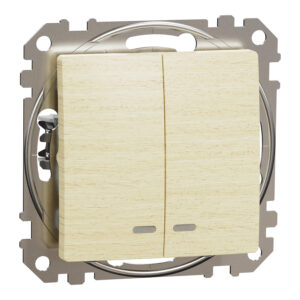 Вимикач 2-клавішний внутрішній. з підсвіткою "Sedna Elements" Береза