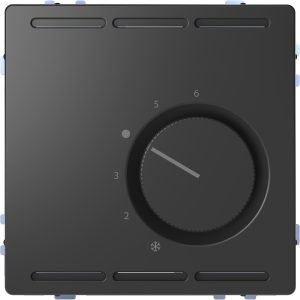 Регулятор температури в приміщенні з перемикачем контактним на два напрямки та центральною платою 230В, "D-Life" антрацит