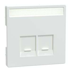 Панель розетки комп’ютерної подвійної RJ-45 внутрішня з полірованим написом "D-Life" лотос