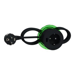 Розетковий блок вбудований у стіл (2К+З)+USB тип А антрацит (C3)