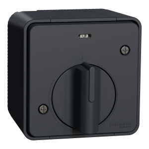 Вимикач з таймером зовнішній. IP55 "MUREVA S" чорний (10А) (C3)