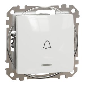 Кнопка "Дзвоник" внутрішня з синьою підсвіткою "Sedna Design" білий